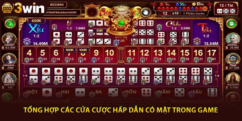 Tổng hợp các cửa cược hấp dẫn có mặt trong game 